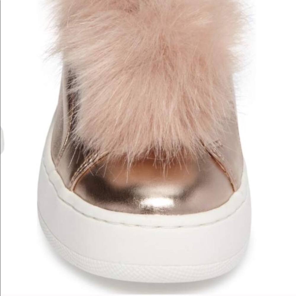 Steve Madden Breeze Blush Metallic Pom Sneaker - Picture 6 of 8